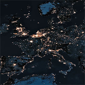 Europe vue de nuit